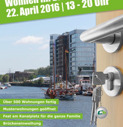 Der channel hamburg e.V. veranstaltet am Freitag, 22. April 2016 von 13 bis 20 Uhr ein Fest zum Start des Wohnens im Harburger Binnenhafen