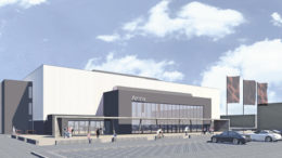 So soll die Lüneburger Arena, die bis zu 3500 Zuschauer aufnehmen kann, nach aktuellen Plänen aussehen. Grafik: Landkreis Lüneburg / Architekturbüro Bocklage & Buddelmeyer